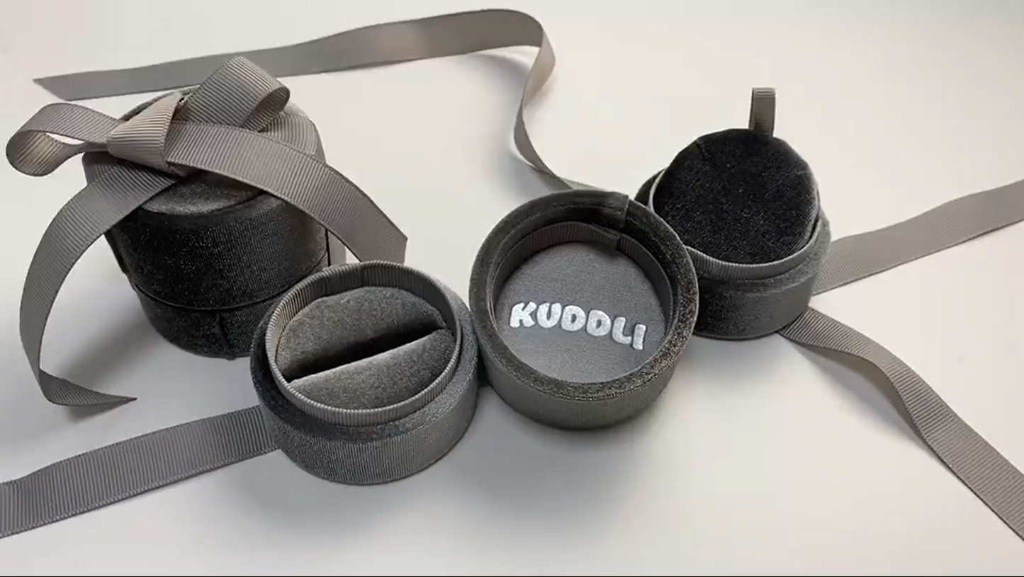 18K GOLD VERMIEL KOALA WITH DOUBLE HEART RUBY GEM HEART RING