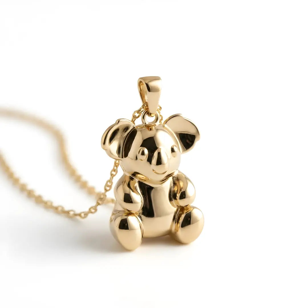 9ct Gold Koala pendant on a white background
