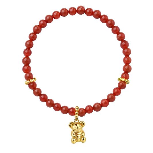 Red beaded bracelet with a Gold Plated Koala charm.