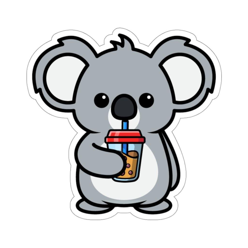 Koala Drinking Boba Kiss-Cut Stickers – Kuddli & Co