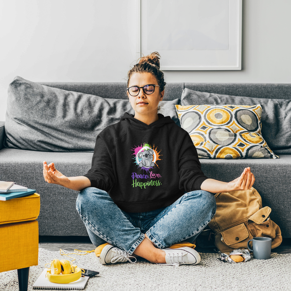 Peace Love Happiness Koala Unisex Hoodie