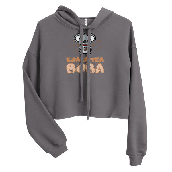 Cute Koala Drinking Boba Crop Hoodie - Kuddli & Co